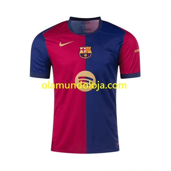 Camisola FC Barcelona RAPHINHA 11 Homem Equipamento Primeiro 2024-2025 Manga Curta
